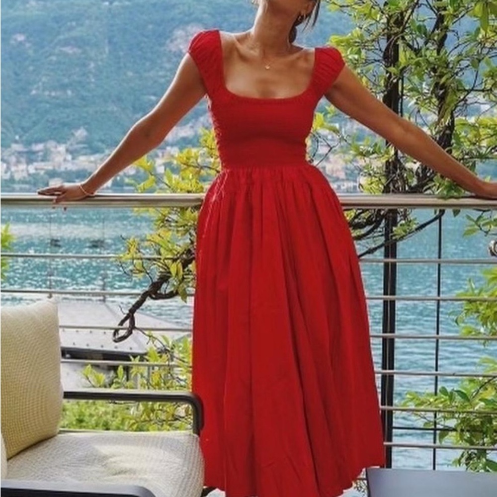 La Ligne Vivienne Dress in Poppy Red